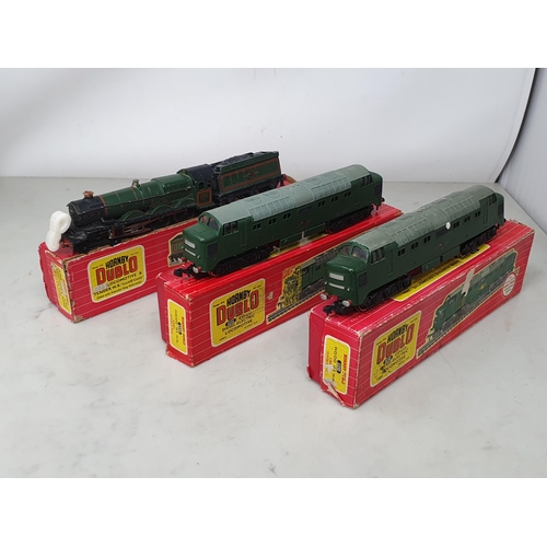 97 - Two Hornby Dublo 2232 Co-Co diesel Locomotives, boxed and 2321 'Bristol Castle' Locomotive, boxed (b... 