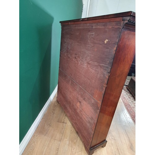 819 - A late Victorian mahogany small Bookcase with open shelves above two banks of four drawers flanking ... 