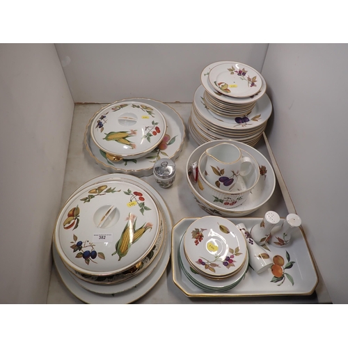 382 - A quantity of Royal Worcester Evesham Dinner Ware including Covered Tureens, Plates, Bowls, Flan Dis... 