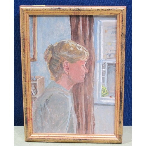 403 - MARGARET PALMER. Portrait study of a lady, signed , pastel, 19 x 15 in ; and an oil study  painting ... 