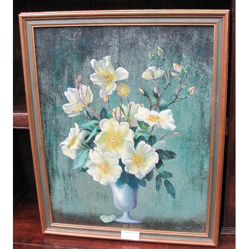 404 - JAMES NORTH. A Still Life of Summer Flowers in a Vase, signed, oil on canvas, 16 x 20 in; an oil on ... 