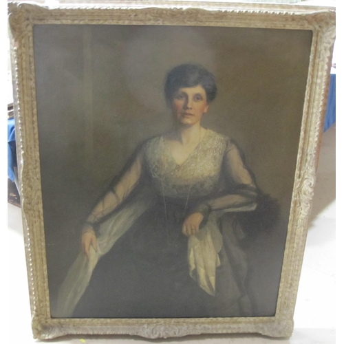 408 - THOMAS CURRIE BELL. Portrait of a Lady, seated half-length, wearing a lace-trimmed Dress, signed, oi... 