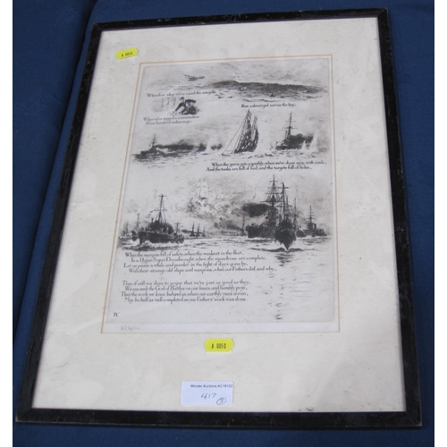 417 - WILLIAM LIONEL WYLLIE RA. 'Our Fathers', three etchings, all pencil signed , Pl. 12 x 8 1/2 in (3) (... 