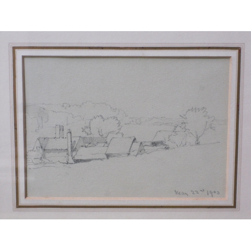 420 - BENJAMIN WILLIAMS LEADER RA. Studies of Trees, dated sept 11, 91, pencil on paper, 9 1/2 x 1 1/2 in;... 