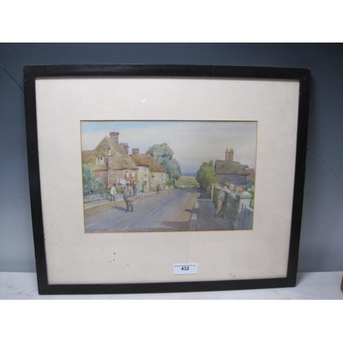 432 - PERCY BUCKMAN. A Sussex Village, signed, watercolour, 8 x 12 in; together with a miscellaneous colle... 