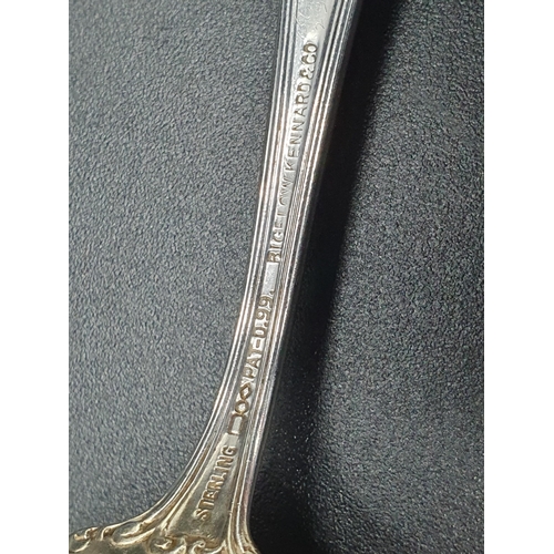 146 - A sterling silver and parcel gilt Serving Scoop, engraved initials, marked Bigelow Kennard & Co