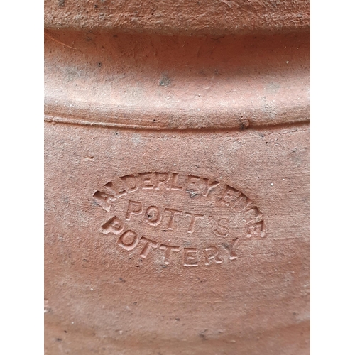 233 - A Pott's Alderley Edge Pottery terracotta two handled  rhubarb Forcer, 2ft 1in H