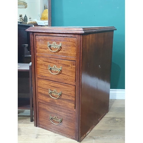 259 - A mahogany Bank of four Drawers, a mahogany Filing Drawer on square tapered supports, 2ft 6