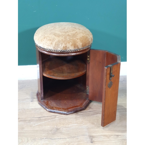 274 - A 19th Century mahogany upholstered Stool/Commode, 1ft 4