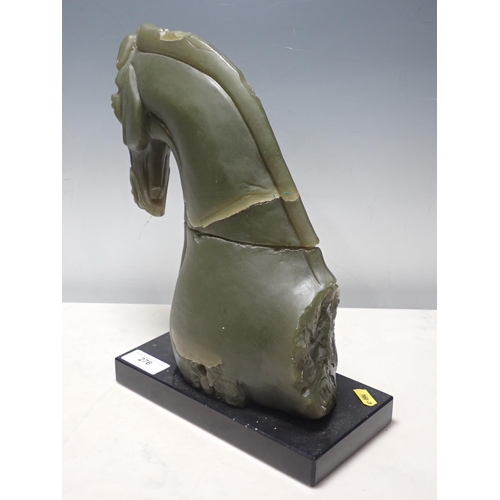 276 - A green Resin reproduction V&A Horse Head by 