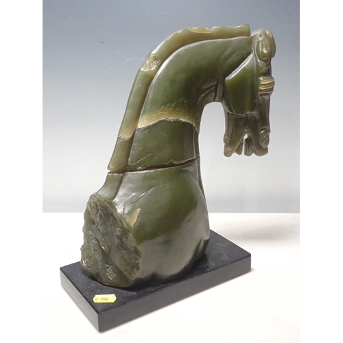 276 - A green Resin reproduction V&A Horse Head by 