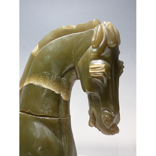 276 - A green Resin reproduction V&A Horse Head by 