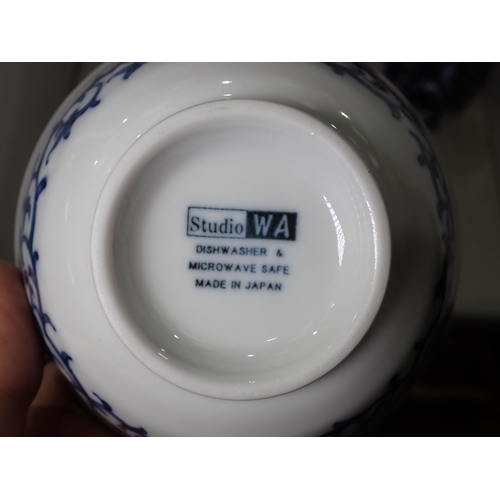 327 - A quantity of blue and white China including Plates, Bowls, tureen Covers, Mugs etc