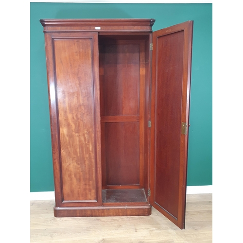 36 - A Victorian mahogany Wardrobe fitted pair of cupboard doors on plinth base 6ft 6in H x 3ft 6in W (R1... 