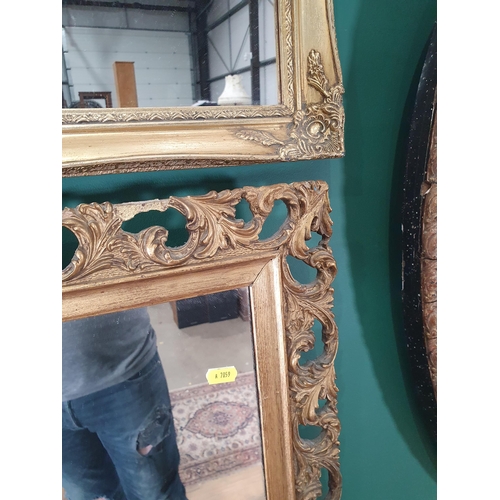 387 - Five oval Wall Mirrors and a brss framed Wall Mirror (R11)