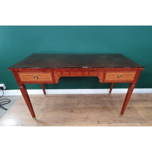 45 - A rosewood Dressing Table fitted two drawers 4ft 4in W x 2ft 6in H and a pair of Bedside Cupboards 2... 