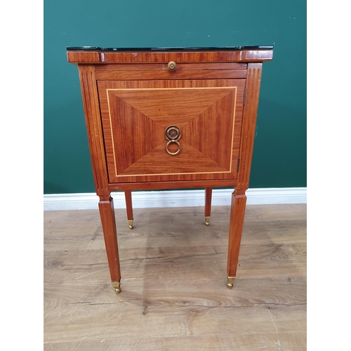 45 - A rosewood Dressing Table fitted two drawers 4ft 4in W x 2ft 6in H and a pair of Bedside Cupboards 2... 