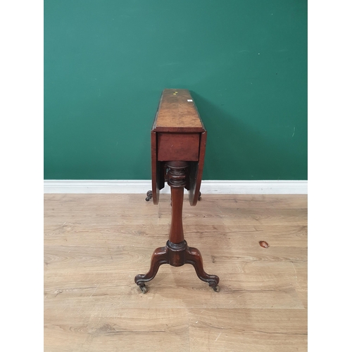 477 - A Victorian burr walnut Sutherland Table (A/F extensive woodworm and missing foot) 2ft 11in W x 2ft ... 