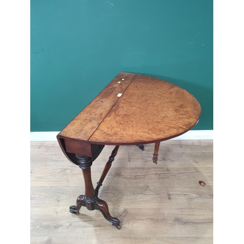 477 - A Victorian burr walnut Sutherland Table (A/F extensive woodworm and missing foot) 2ft 11in W x 2ft ... 