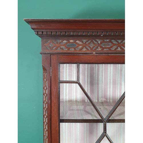 48 - A Georgian style mahogany and astragal glazed Display Cabinet raised on square supports (A/F some wo... 