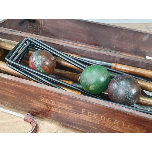 502 - A Croquet Set in stained wooden case (R3)