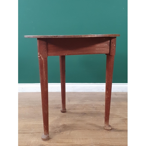 506 - An antique mahogany Cricket Table on turned supports and pad feet 2ft 1in H x 1ft 11in D (R4)