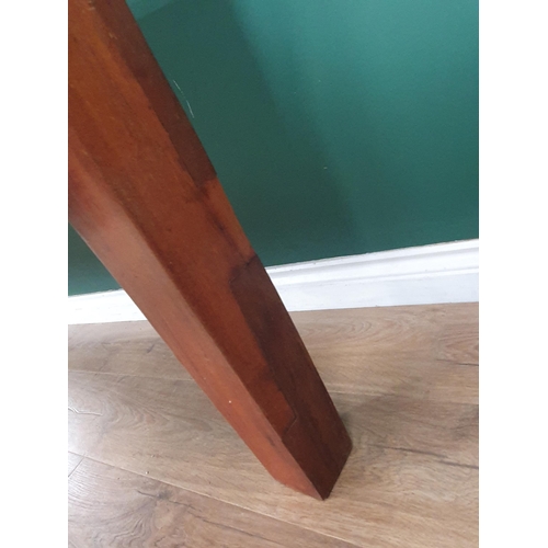 511 - A 20th Century hardwood Dining Table on square supports 6ft L x 2ft 6in H (R7)