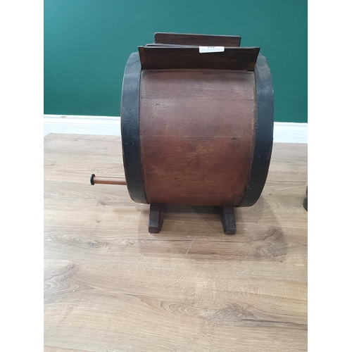 542 - A Lister Dairy Churn, a metal lidded Bin, a copper Scuttle and Measure (R3)