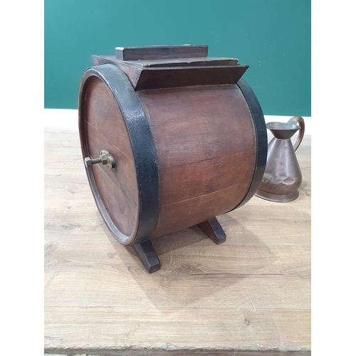 542 - A Lister Dairy Churn, a metal lidded Bin, a copper Scuttle and Measure (R3)