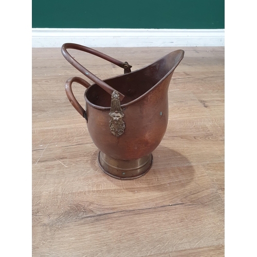 542 - A Lister Dairy Churn, a metal lidded Bin, a copper Scuttle and Measure (R3)