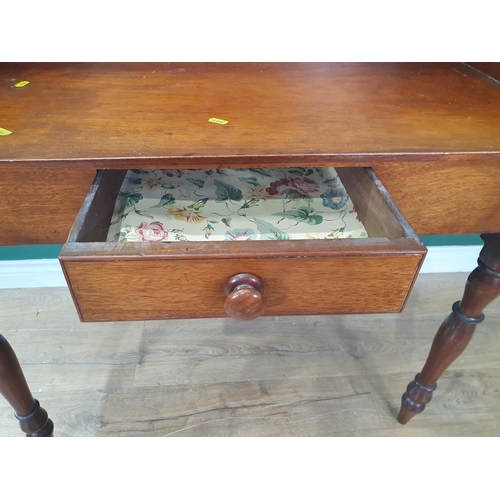 560 - An antique mahogany Washstand with raised gallery back fitted single frieze drawer raised on turned ... 