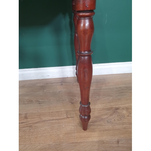 560 - An antique mahogany Washstand with raised gallery back fitted single frieze drawer raised on turned ... 