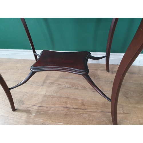 564 - A mahogany Bijouterie Table on cabriole supports 2ft 6in H x 2ft W (R7)