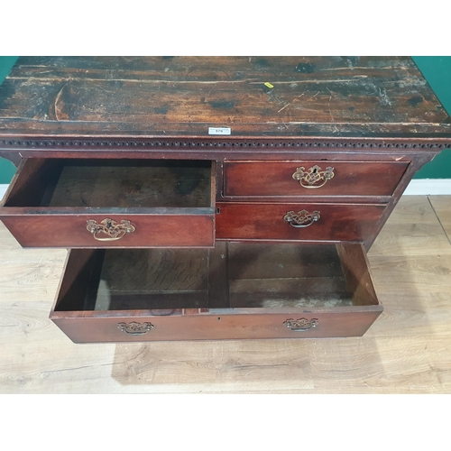 570 - A Georgian mahogany Chest of two short and three long drawers, the top of a chest on chest 3ft 4in W... 