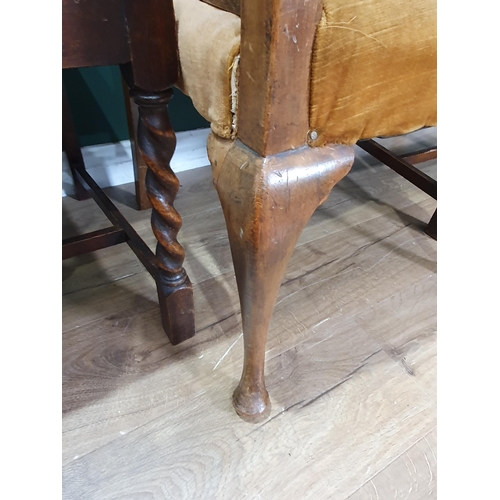 576 - A set of four oak Dining Chairs and a cane Elbow Chair (R6)