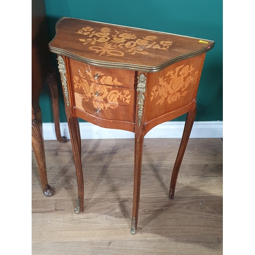 589 - A walnut veneered Bureau fitted two drawers 3ft 2in H x 2ft W (woodworm) and a pair of modern marque... 