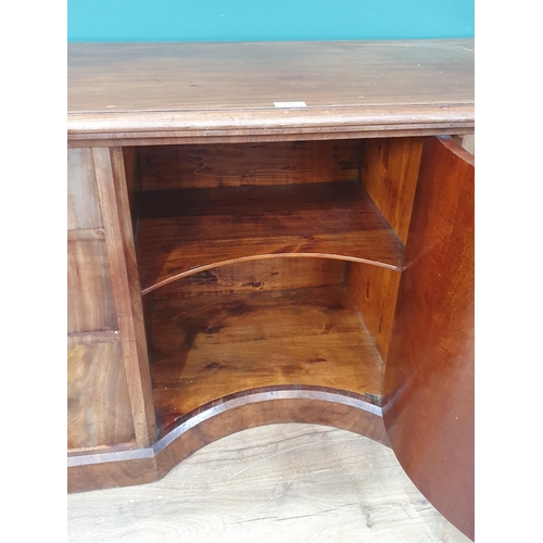 647 - A Victorian mahogany Desk fitted six drawers flanking concave cupboard door 4ft 1in W x 2ft 7in H (s... 