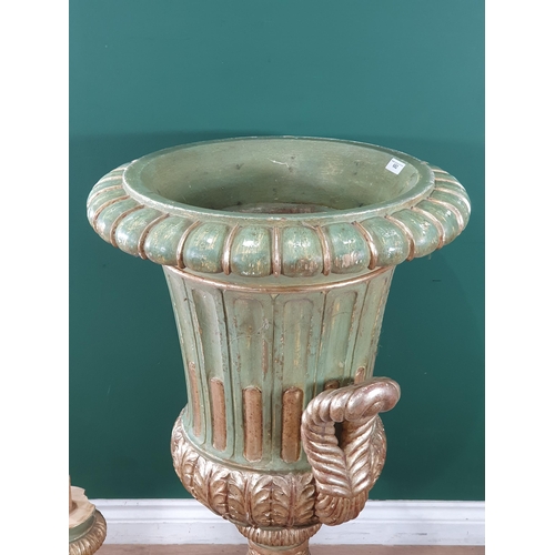 682 - A gilt painted wooden Urn and Urn Plinth (incomplete) Urn, 2ft 11in H approx (R8)