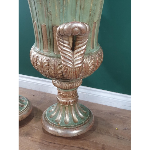 682 - A gilt painted wooden Urn and Urn Plinth (incomplete) Urn, 2ft 11in H approx (R8)