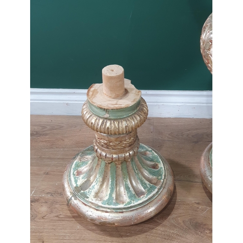 682 - A gilt painted wooden Urn and Urn Plinth (incomplete) Urn, 2ft 11in H approx (R8)