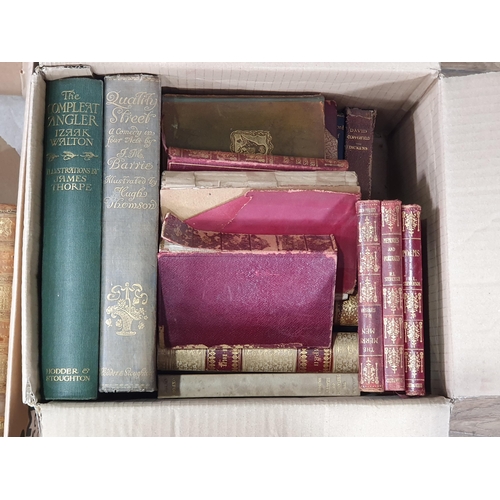 695 - Five Boxes of Books including George Eliot, Study of Provincial Life, Shakespeare,,Izaak Walton, The... 