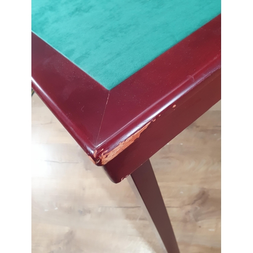 696 - A folding Card Table with baize top