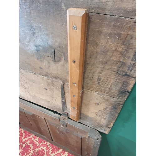 9 - An 18th Century oak Mule Chest with panelled front fitted two drawers 4ft W x 2ft 9in H (R7)