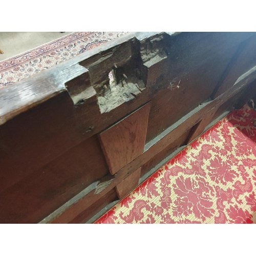 9 - An 18th Century oak Mule Chest with panelled front fitted two drawers 4ft W x 2ft 9in H (R7)