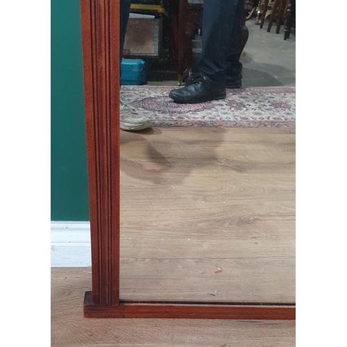 221 - An Edwardian Wall Mirror, with spindle gallery to the top, 4ft 2in H x 3ft 9in W (R10)