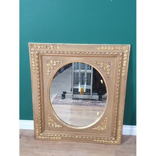 460 - A gilt framed Wall Mirror with oval plate, 2ft 7in W x 2ft 11in H (R7)