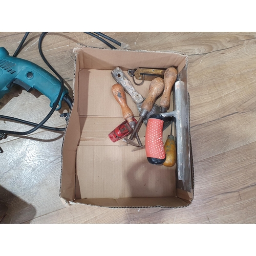 464 - A Makita battery Power Drill, a Tile Cutter, Spirit Level, Drill, Spanners, Hand Tools etc, (passed ... 