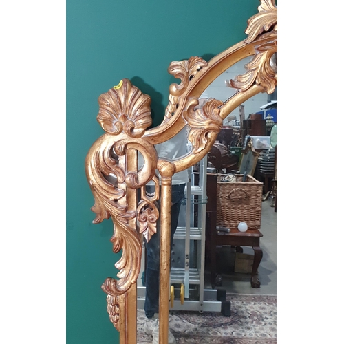 713 - An ornate gilt framed Wall Mirror with acanthus leaf design 4ft 11in H x 2ft 11in W (R11)