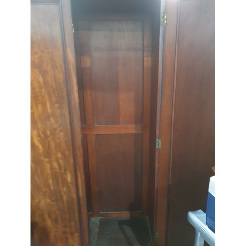 36 - A Victorian mahogany Wardrobe fitted pair of cupboard doors on plinth base 6ft 6in H x 3ft 6in W (R1... 