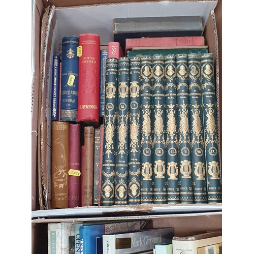 220 - Seven boxes of Books including the works of Shakespeare, The Australians, National Trust Books, Swif... 